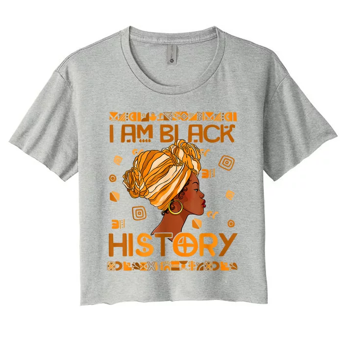 I Am Black History Month African American Women's Crop Top Tee