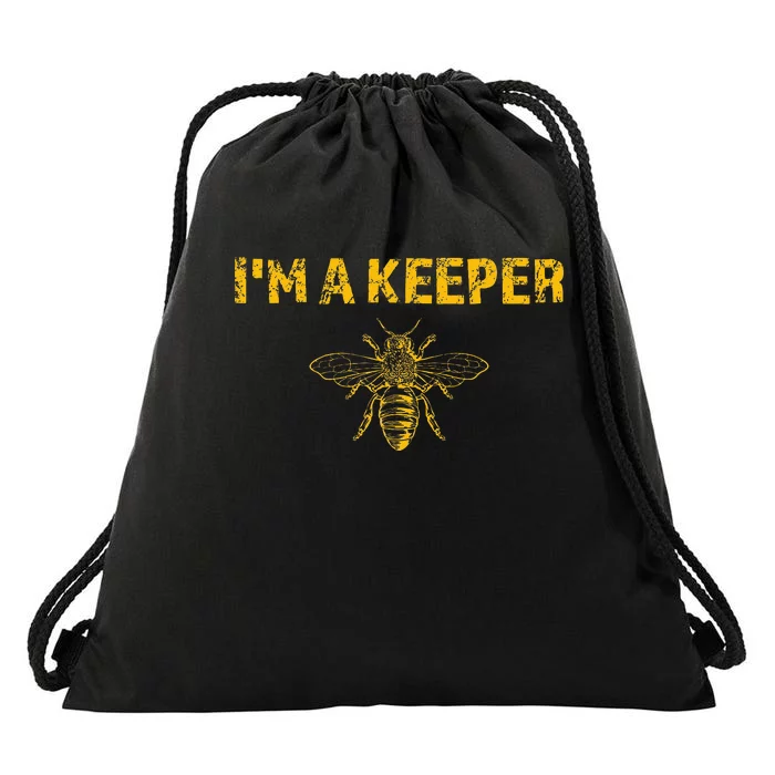 IM A Bee Keeper Honey Bee Apiarist Funny Beekeeping Drawstring Bag