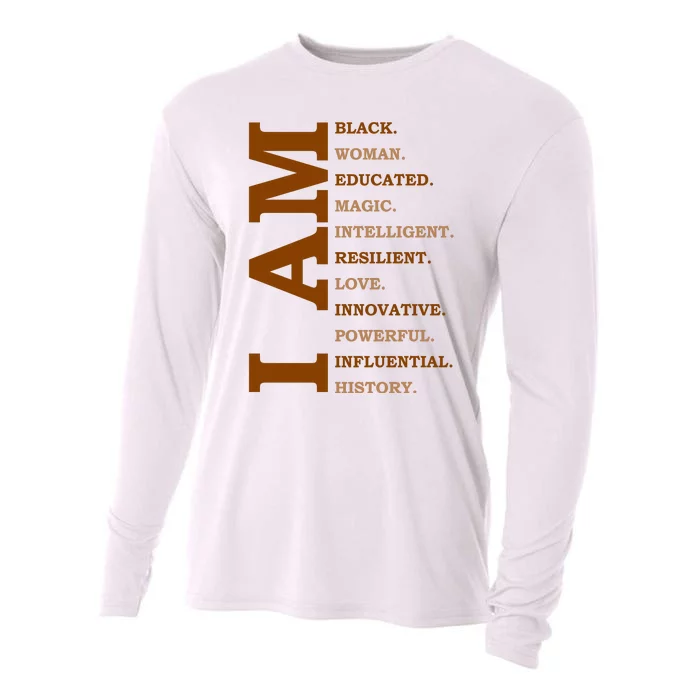 I Am Black Powerful Pride Quote Cooling Performance Long Sleeve Crew