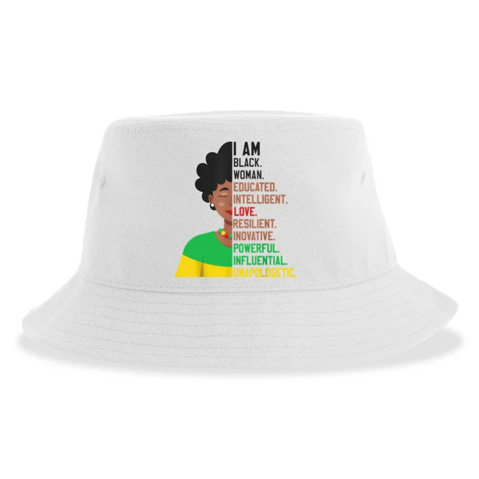 I Am Black Woman Educated Unapologetic African Girl Women Sustainable Bucket Hat