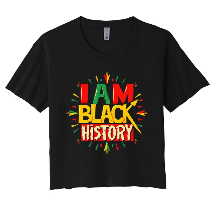 I Am Black History Month African American Women's Crop Top Tee