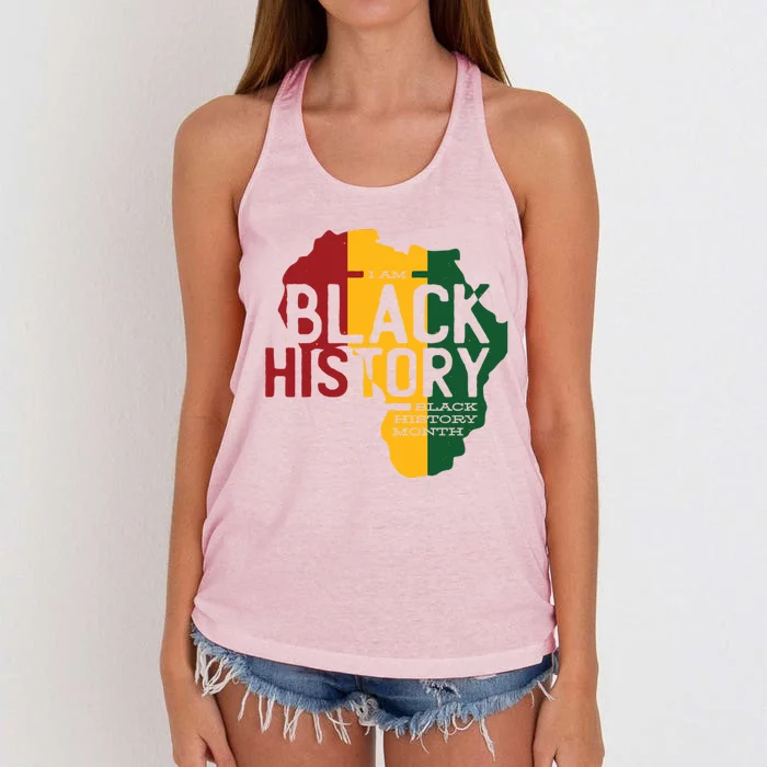 I Am Black History Black History Month Gift Women's Knotted Racerback Tank