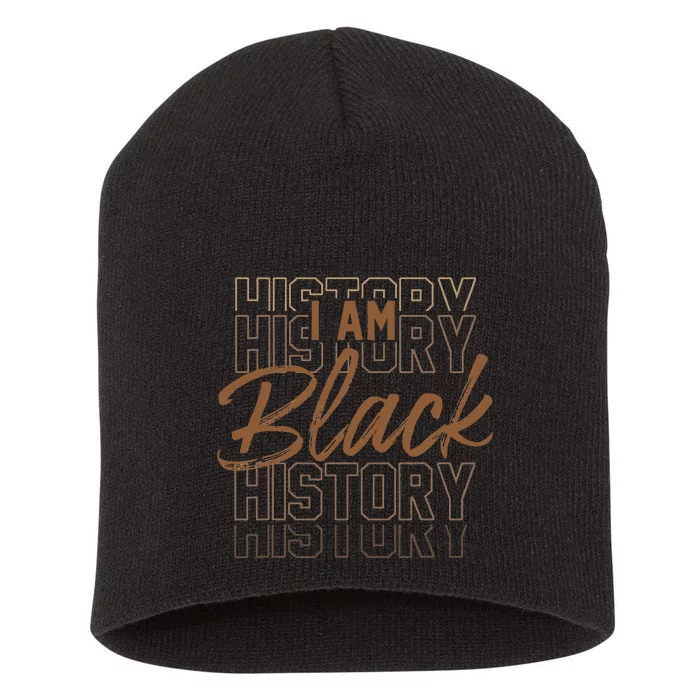 I Am Black History Month African American Pride Melanin Short Acrylic Beanie