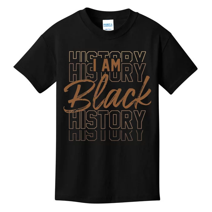 I Am Black History Month African American Pride Melanin Kids T-Shirt