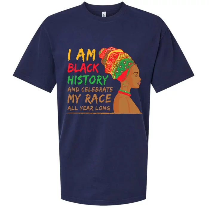 I Am Black History And Celebrate My Race All Year Long Black Girl Africa Sueded Cloud Jersey T-Shirt