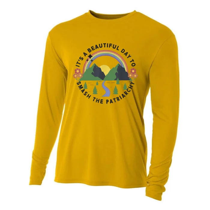 It's A Beautiful Day To Smash The Patriarchy Retro Feminism Cooling Performance Long Sleeve Crew