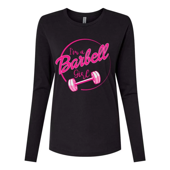 IM A Barbell Girl Womens Cotton Relaxed Long Sleeve T-Shirt