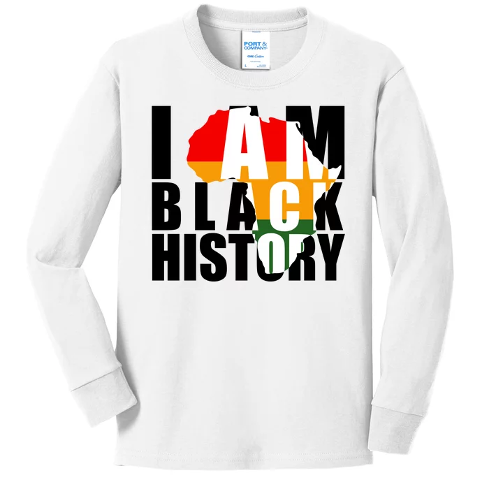 I Am Black History Month Pride Kids Long Sleeve Shirt