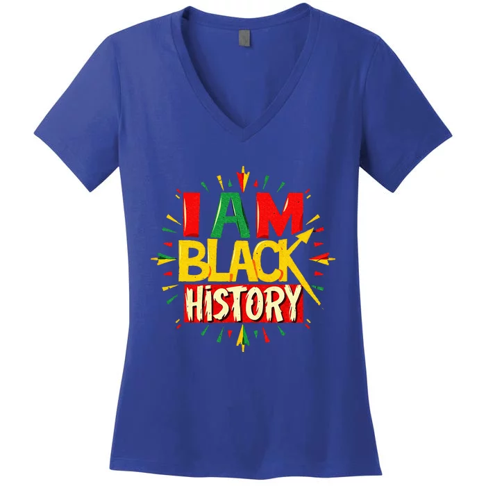 I Am Black History Month African American Women's V-Neck T-Shirt