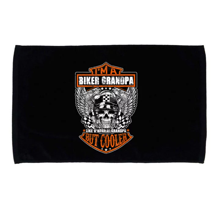 I'm A Biker Grandpa Like A Normal Grandpa But Cooler Gifts Gift Microfiber Hand Towel