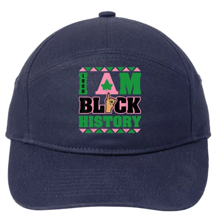 I Am Black History Womens AKA African Sorority 7-Panel Snapback Hat