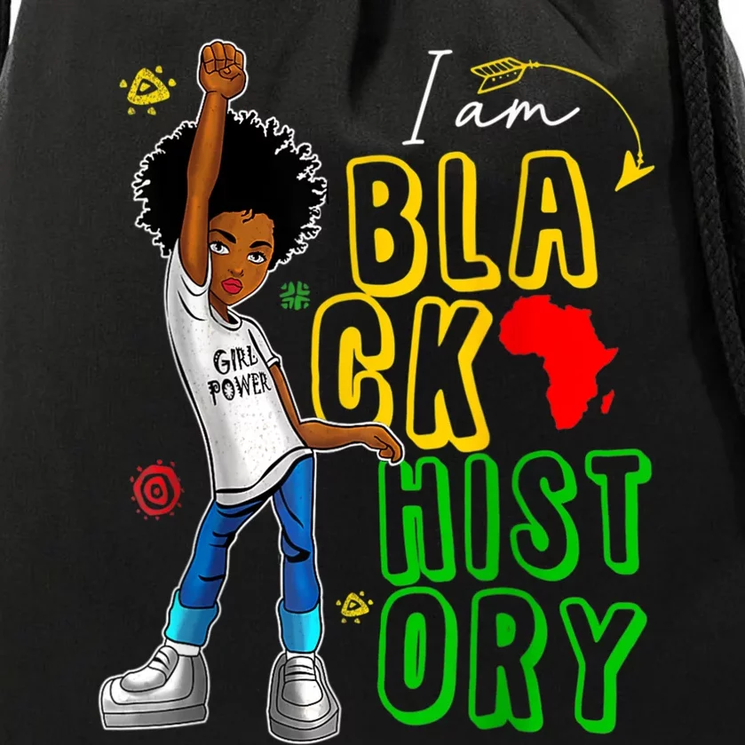 I Am Black History Month For Afro American Drawstring Bag