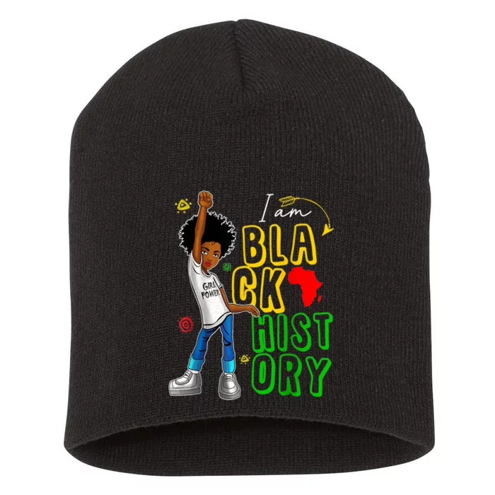 I Am Black History Month For Afro American Short Acrylic Beanie