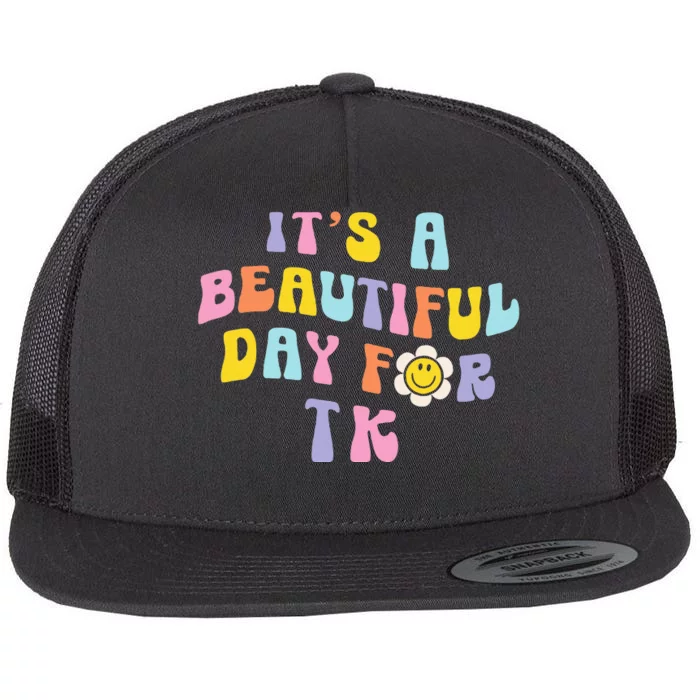 It’s a Beautiful Day for TK Learning Retro Teacher Students Flat Bill Trucker Hat