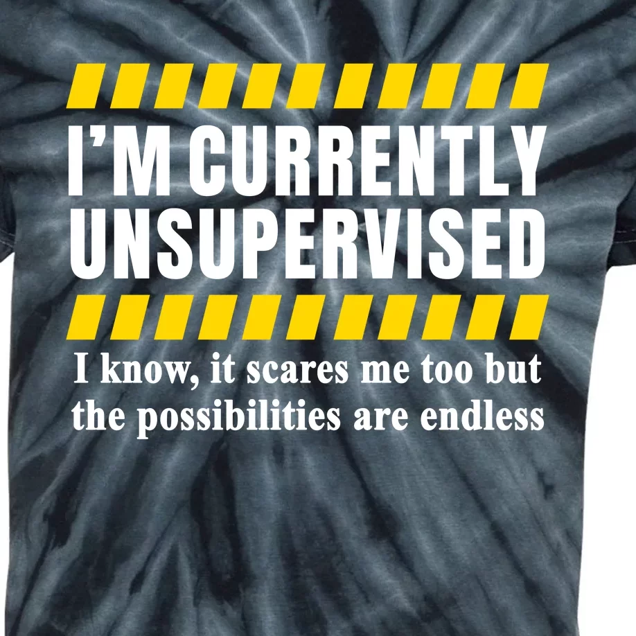 I Am Currently Unsupervised Kids Tie-Dye T-Shirt