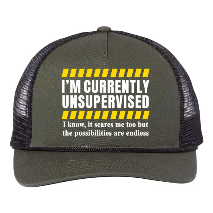 I Am Currently Unsupervised Retro Rope Trucker Hat Cap