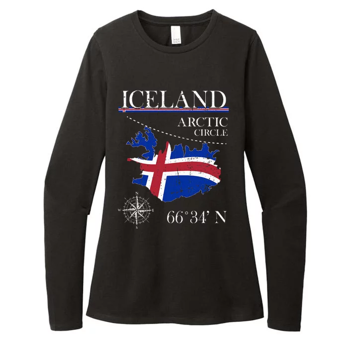 Iceland Arctic Circle Polar North Island Icelandic Flag Womens CVC Long Sleeve Shirt