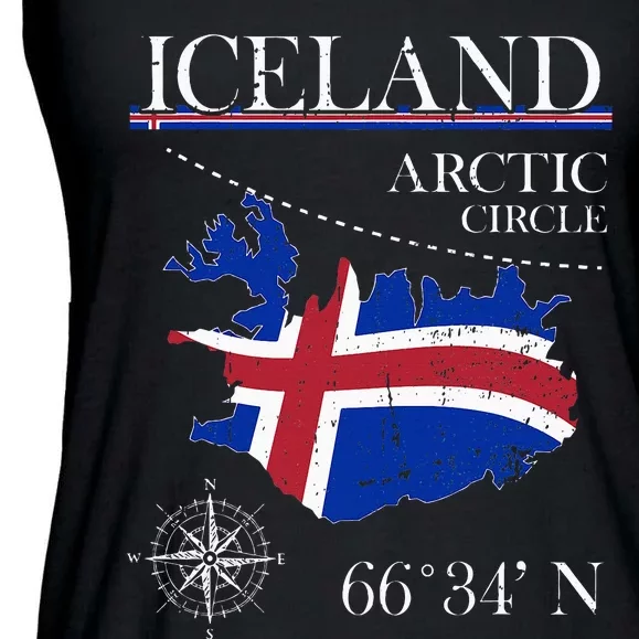 Iceland Arctic Circle Polar North Island Icelandic Flag Ladies Essential Flowy Tank