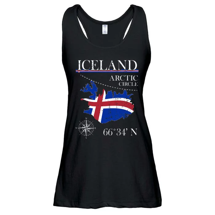 Iceland Arctic Circle Polar North Island Icelandic Flag Ladies Essential Flowy Tank