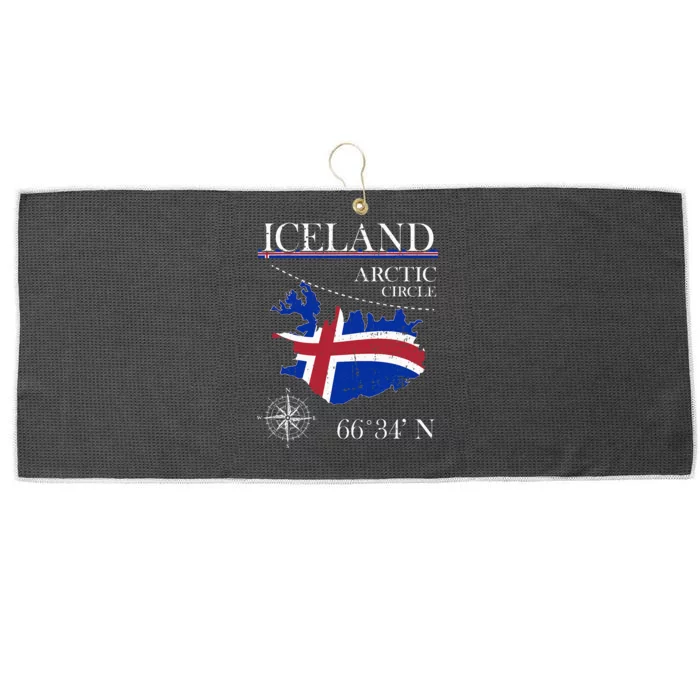 Iceland Arctic Circle Polar North Island Icelandic Flag Large Microfiber Waffle Golf Towel