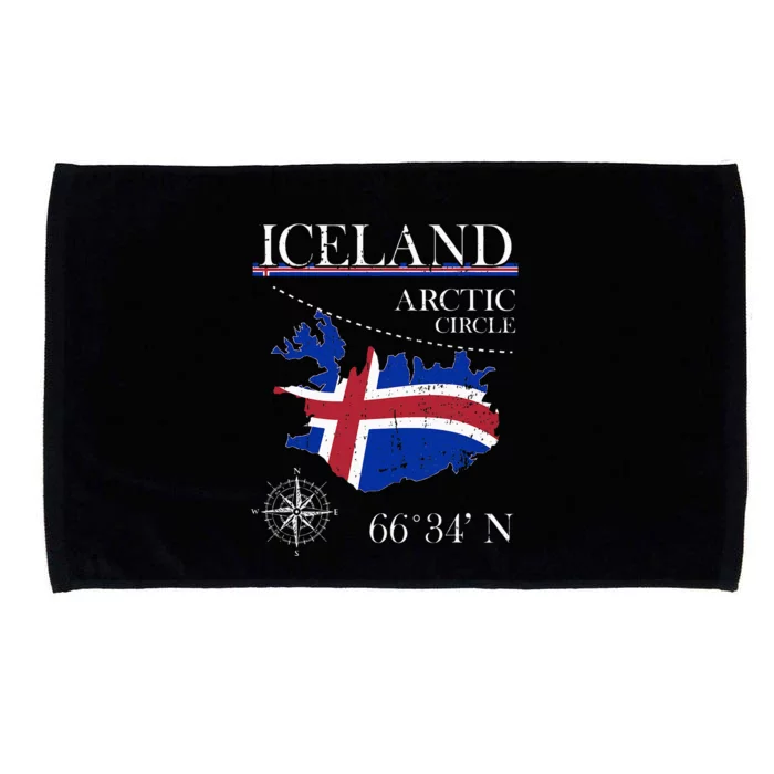 Iceland Arctic Circle Polar North Island Icelandic Flag Microfiber Hand Towel