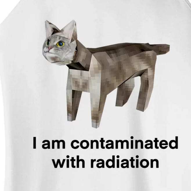 I Am Contaminated With Radiation Funny Ironic Cat Meme Women’s Perfect Tri Rocker Tank