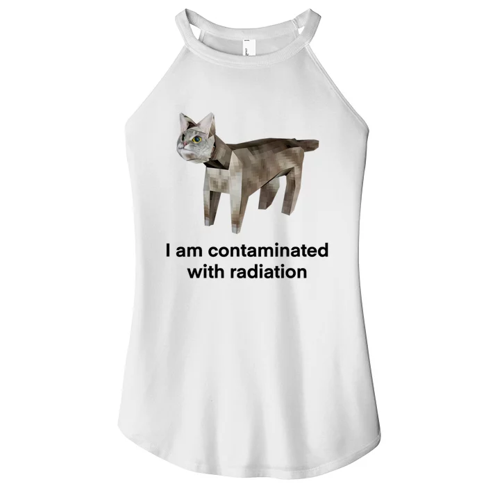 I Am Contaminated With Radiation Funny Ironic Cat Meme Women’s Perfect Tri Rocker Tank