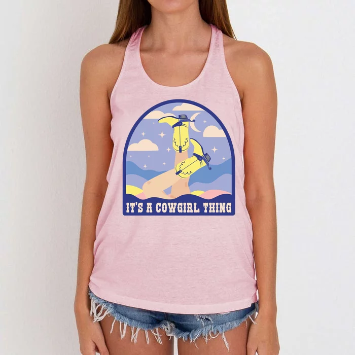 It's A Cowgirl Thing Cute Women's Knotted Racerback Tank