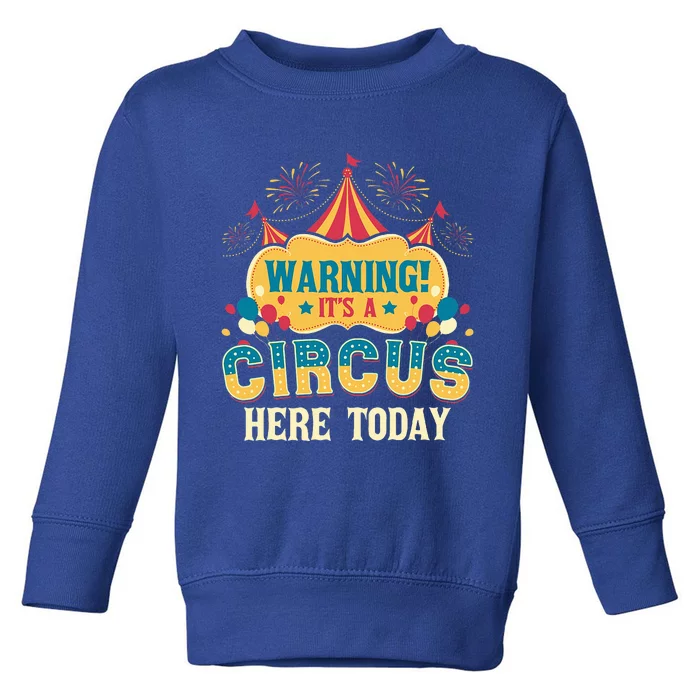 ItS A Circus Here Today Circus Birthday Toddler Sweatshirt