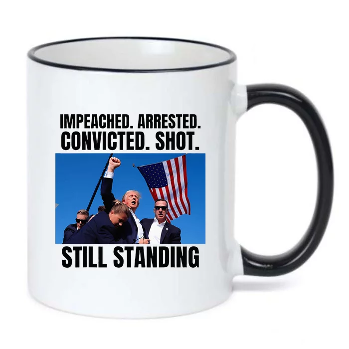 Impeached Arrested Convicted Shot Still Standing Us Flag Black Color Changing Mug