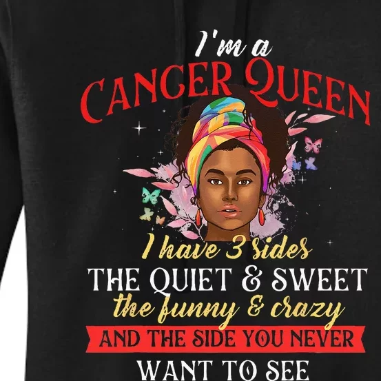 Im A Cancer Queen Horoscope Zodiac Sign Astrology Women's Pullover Hoodie