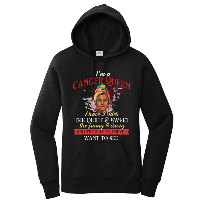 Im A Cancer Queen Horoscope Zodiac Sign Astrology Women's Pullover Hoodie