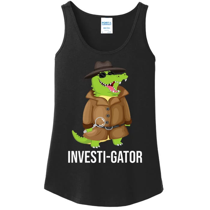 Investigator Alligator Crime Private Detective Espionage Ladies Essential Tank