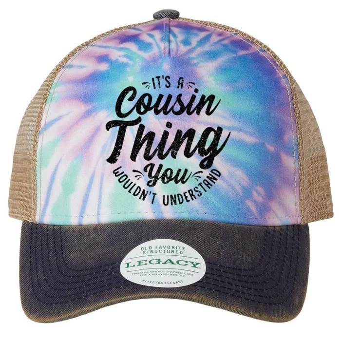 It's A Crazy Cousin Thing Cousin Crew Squad Family Black Legacy Tie Dye Trucker Hat