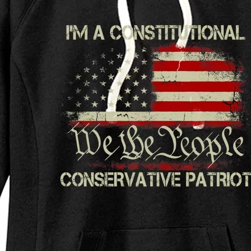 I'm A Constitutional Conservative Patriot Liz Cheney American Us Flag Women's Fleece Hoodie