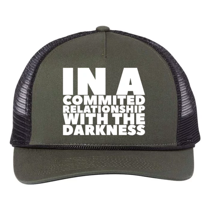 In A Commited Relationship With The Darkness Gift Retro Rope Trucker Hat Cap