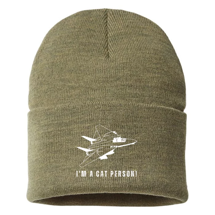 Im A Cat Person F14 Tomcat Sustainable Knit Beanie