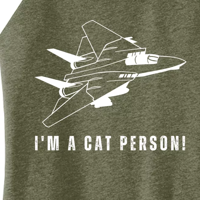 Im A Cat Person F14 Tomcat Women’s Perfect Tri Rocker Tank