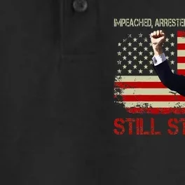 Impeached Arrested Convicted Shot Still Standing Trump 2024 Dry Zone Grid Performance Polo