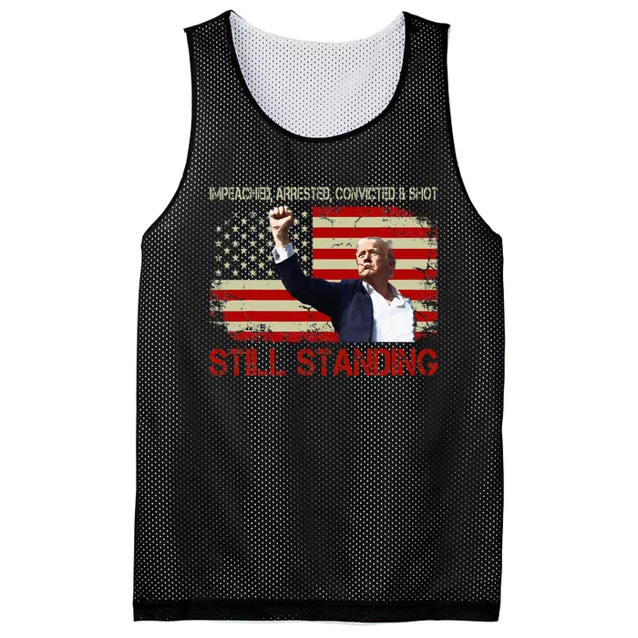 Impeached Arrested Convicted Shot Still Standing Trump 2024 Mesh Reversible Basketball Jersey Tank