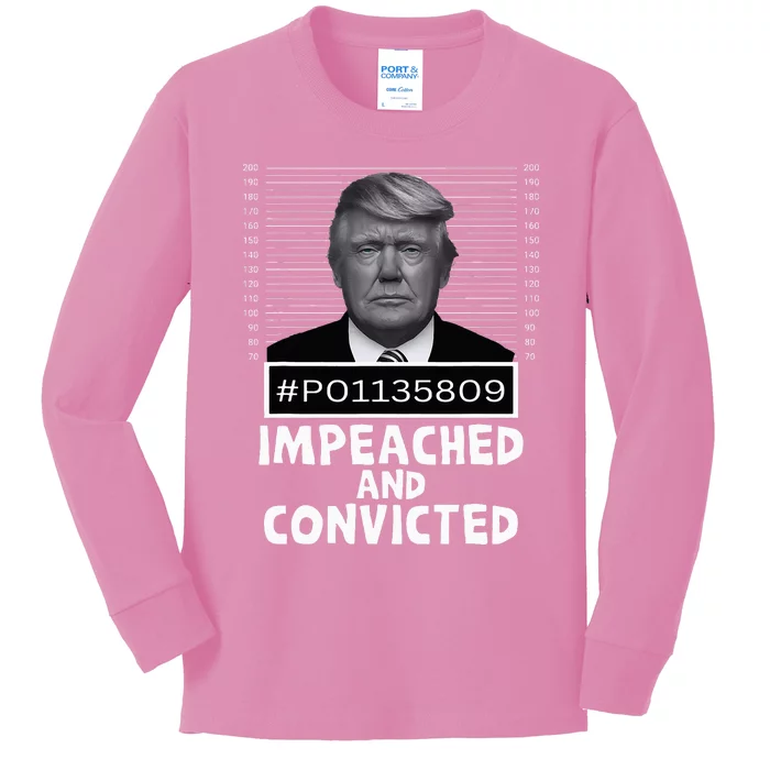 Impeached And Convicted Felon 45 Kids Long Sleeve Shirt