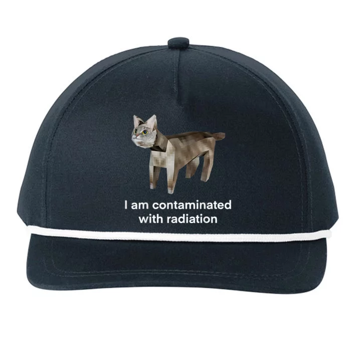 I Am Contaminated With Radiation Cat Funny Oddly Specific Snapback Five-Panel Rope Hat