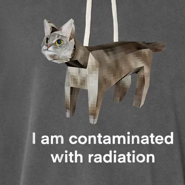 I Am Contaminated With Radiation Cat Funny Oddly Specific Garment-Dyed Fleece Hoodie