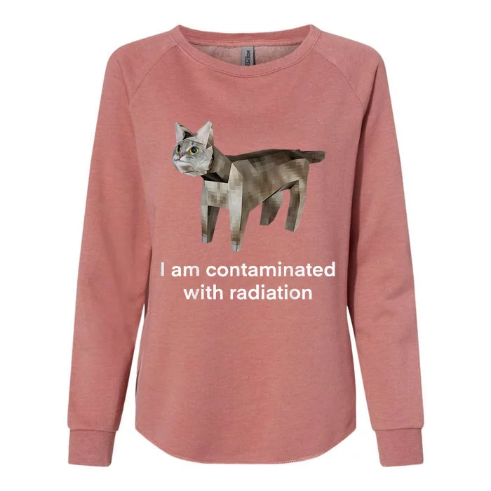 I Am Contaminated With Radiation Cat Funny Oddly Specific Womens California Wash Sweatshirt