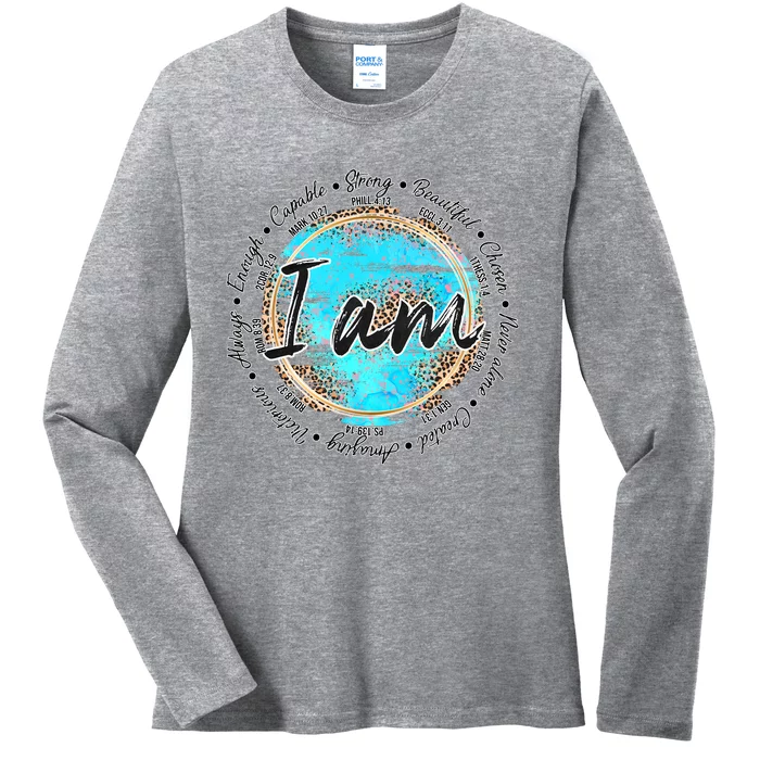 I Am Christian Bible Verses Ladies Long Sleeve Shirt