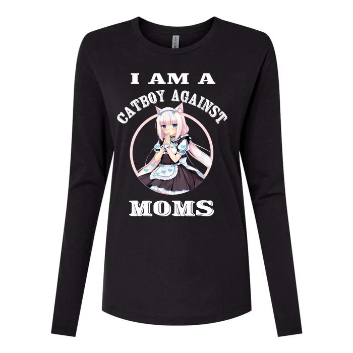 I'm A Cat Against Moms Funny Anime Otaku Japanese Womens Cotton Relaxed Long Sleeve T-Shirt