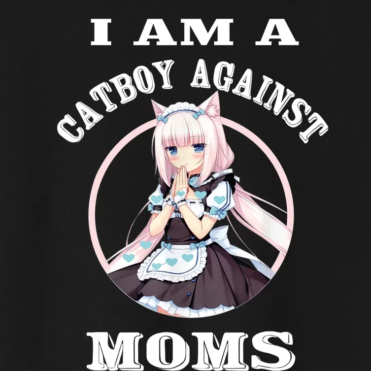 I'm A Cat Against Moms Funny Anime Otaku Japanese Women's Crop Top Tee