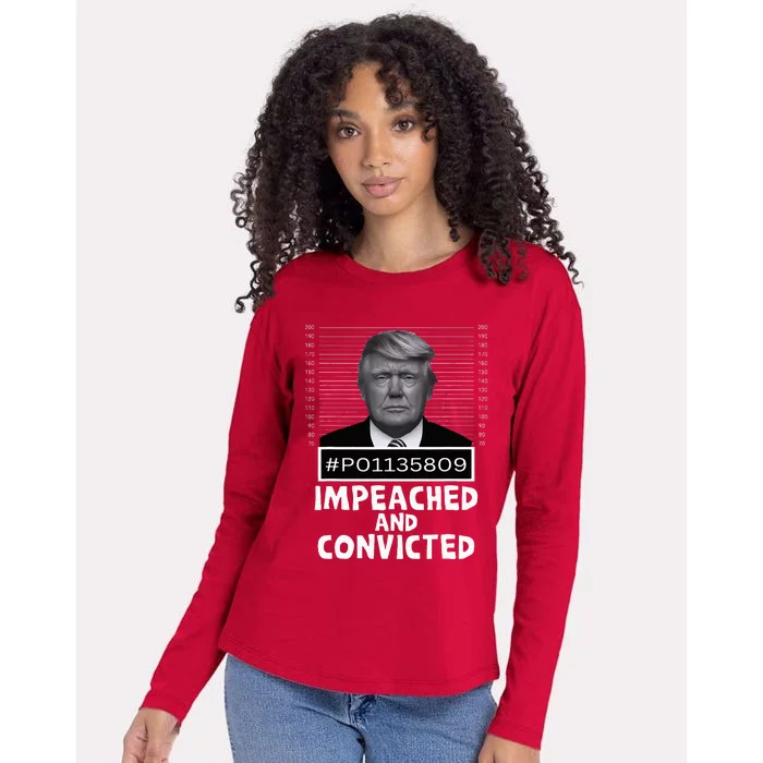 Impeached And Convicted Felon 45 Womens Cotton Relaxed Long Sleeve T-Shirt