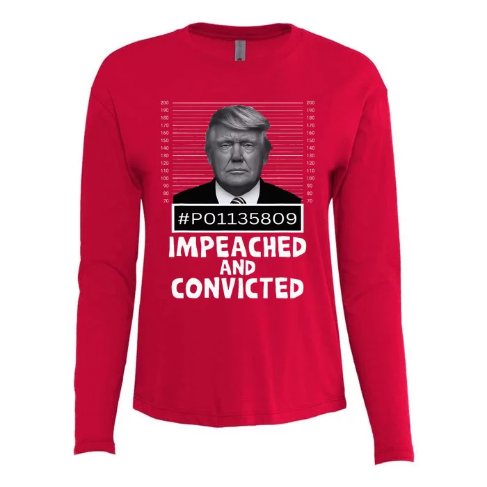 Impeached And Convicted Felon 45 Womens Cotton Relaxed Long Sleeve T-Shirt