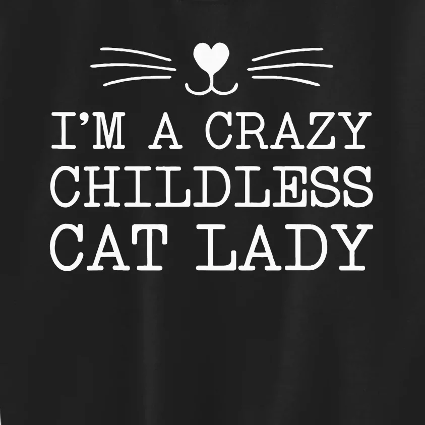 IM A Crazy Childless Cat Lady Funny 2024 Kids Sweatshirt